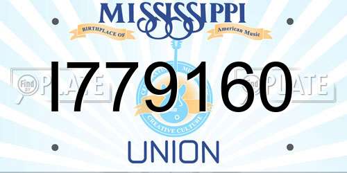 I779160 Mississippi License Plate