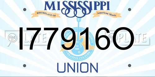 I77916O Mississippi License Plate