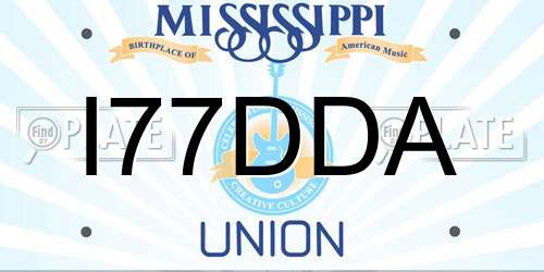 I77DDA Mississippi License Plate