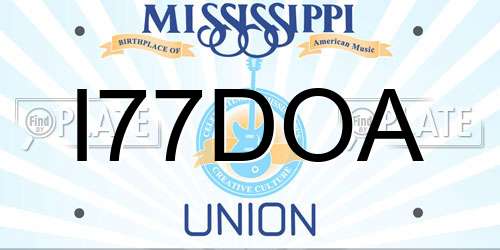 I77DOA Mississippi License Plate