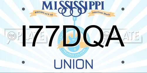 I77DQA Mississippi License Plate