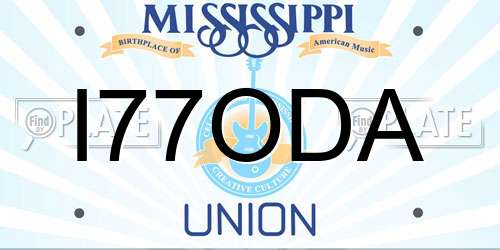 I77ODA Mississippi License Plate