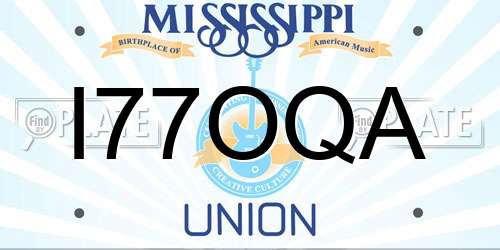 I77OQA Mississippi License Plate