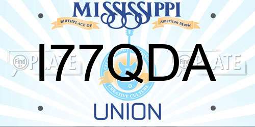 I77QDA Mississippi License Plate