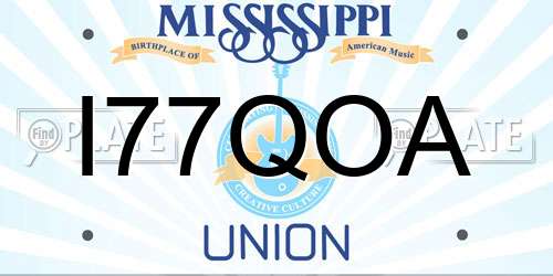 I77QOA Mississippi License Plate