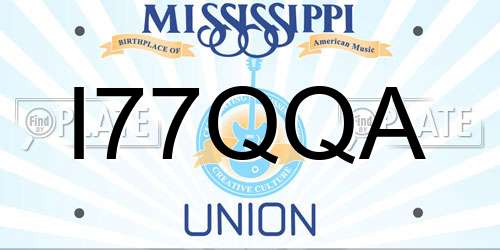 I77QQA Mississippi License Plate