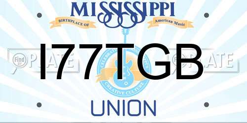 I77TGB Mississippi License Plate