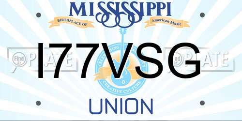 I77VSG Mississippi License Plate