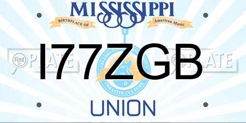 I77ZGB Mississippi License Plate