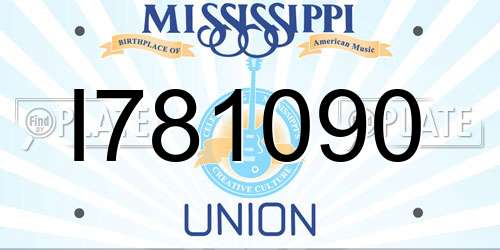 I781090 Mississippi License Plate