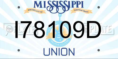 I78109D Mississippi License Plate