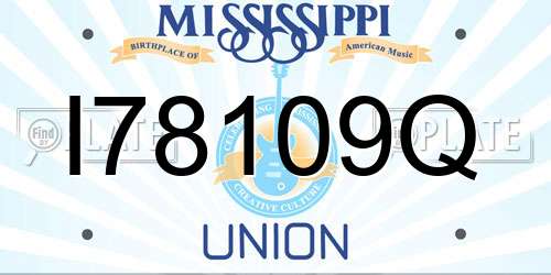 I78109Q Mississippi License Plate