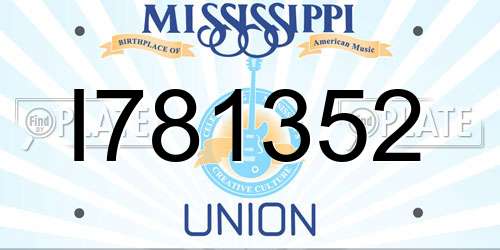 I781352 Mississippi License Plate