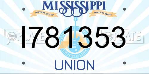 I781353 Mississippi License Plate