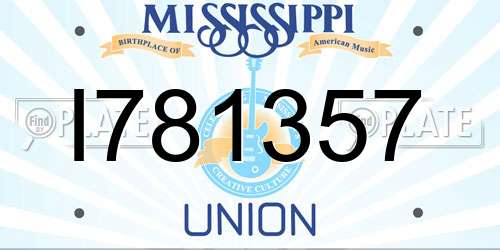 I781357 Mississippi License Plate