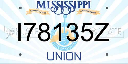 I78135Z Mississippi License Plate