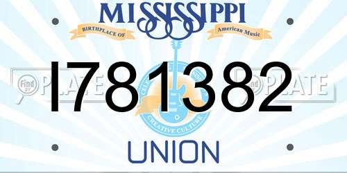 I781382 Mississippi License Plate