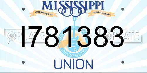 I781383 Mississippi License Plate