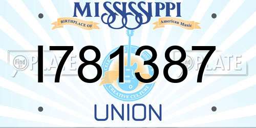 I781387 Mississippi License Plate
