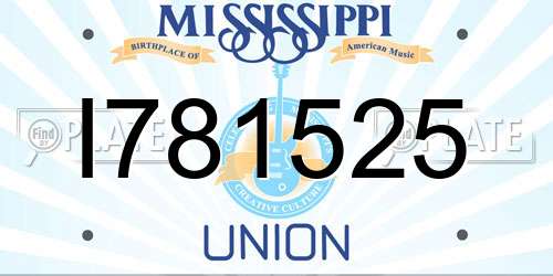 I781525 Mississippi License Plate