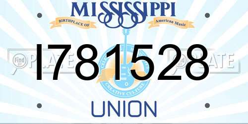 I781528 Mississippi License Plate
