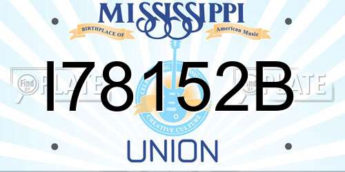 I78152B Mississippi License Plate