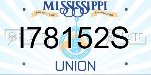 I78152S Mississippi License Plate