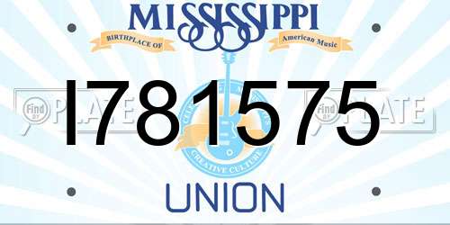 I781575 Mississippi License Plate