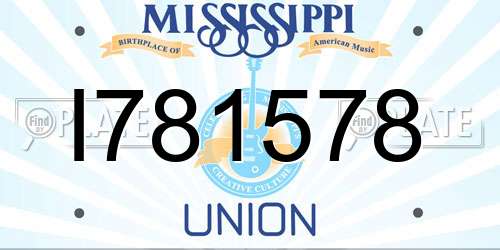 I781578 Mississippi License Plate