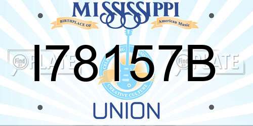 I78157B Mississippi License Plate