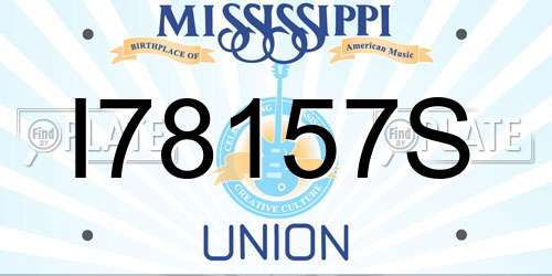 I78157S Mississippi License Plate