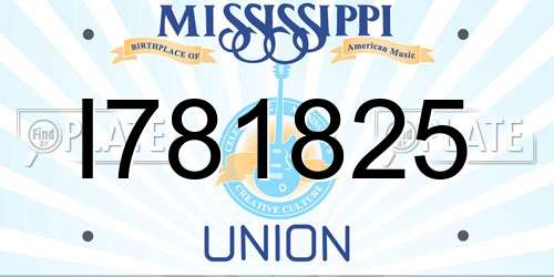 I781825 Mississippi License Plate