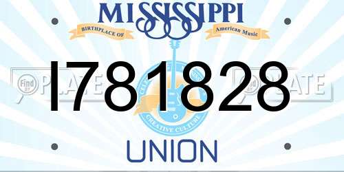 I781828 Mississippi License Plate
