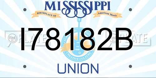 I78182B Mississippi License Plate