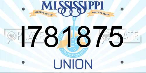 I781875 Mississippi License Plate