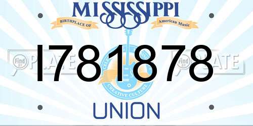 I781878 Mississippi License Plate