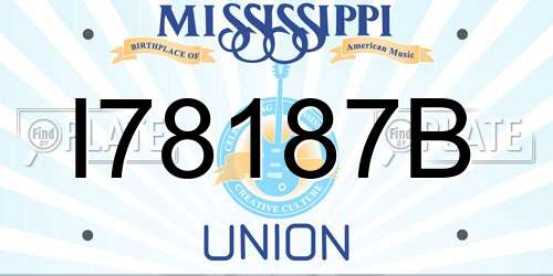 I78187B Mississippi License Plate