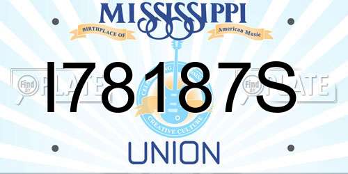 I78187S Mississippi License Plate
