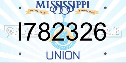 I782326 Mississippi License Plate
