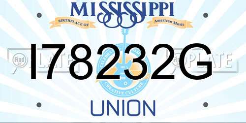 I78232G Mississippi License Plate