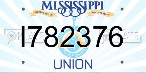 I782376 Mississippi License Plate
