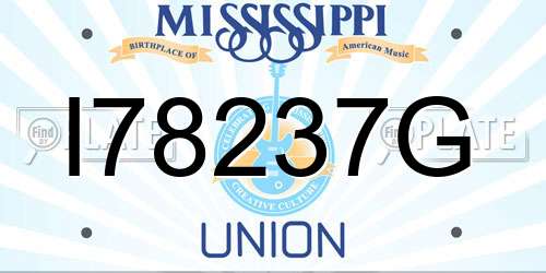 I78237G Mississippi License Plate