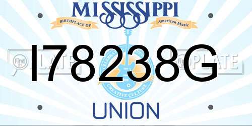 I78238G Mississippi License Plate