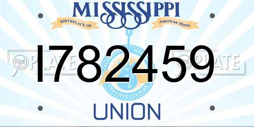 I782459 Mississippi License Plate