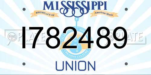 I782489 Mississippi License Plate