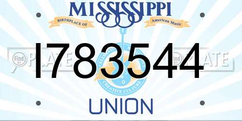 I783544 Mississippi License Plate