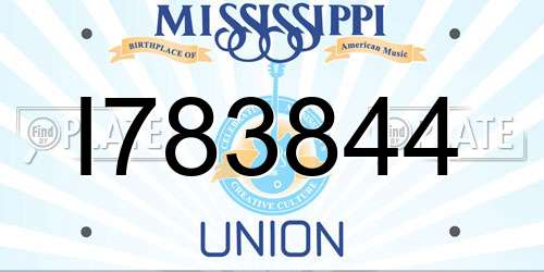 I783844 Mississippi License Plate