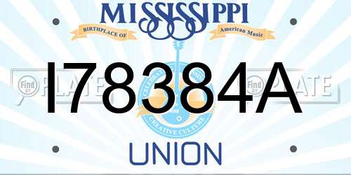 I78384A Mississippi License Plate