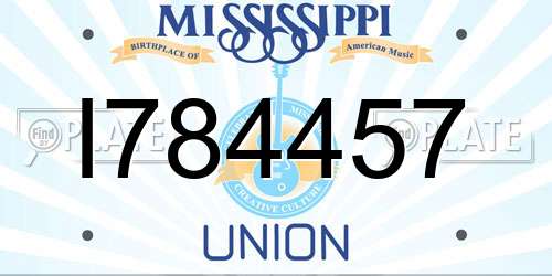 I784457 Mississippi License Plate