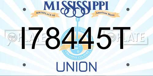 I78445T Mississippi License Plate